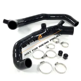Ip-335-bkzxlus 1st-racing Fit 07-10 Bmw 135i 335i 335xi 535i N54 1.75 Inch High Flow Silicone Inlet Intake Bk