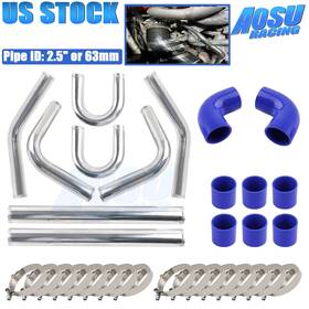 Aosuracing Srq46-2.5 Aluminum 2.5 Inch Universal 180/90/45 Degree Silicone Hose Intercooler Pipes Clamp
