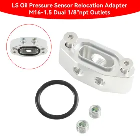 551533 Artudatech Billet Ls Twin Turbo Dual 90 Degree 1/8 Inch Npt Oil Feed Line Adapter Plate