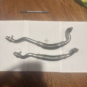 Audi 336370683283 00-05 B5 S4 Allroad C5 A6 2.7t Turbo Oil Return Line Drain L&r Set Of 2 Oem