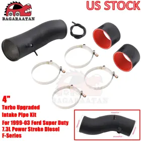Icp019-bk Bagaraatan 4 Inch Turbo Air Intake Pipe Kit For Ford Super Duty 7.3l Diesel F-series 1999-2003