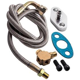 Bfo 3yhgqs 41 Inch Turbo Oil Feed Line Kit 90 Degree 4an Female To Straight Male T3 T4 T04e