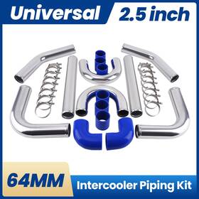 Bfo 8jiyc7 8pc 2.5 Inch Universal Intercooler Piping Kit Silicone Hose Clamp Turbo Aluminum