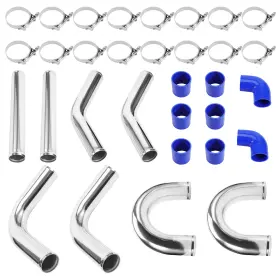 Apcbs8 Bfo 18ftft 64mm Aluminum Universal Turbo Intercooler Piping Tube Kit Elbow Hose