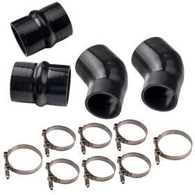 Bfo Gace7w Black Silicone Intercooler Boot Kit And T-bolt Clamps For Dodge Ram Pickup 94-02
