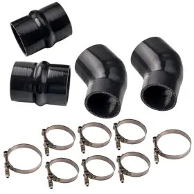 Gace7w Bfo Black Silicone Intercooler Boot Kit And T-bolt Clamps For Dodge Ram Pickup 94-02