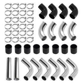 Bfo O0fras 12pcs 2.5 Inch Universal Intercooler Piping Kit Silicone Coupler &t-bolt Clamps
