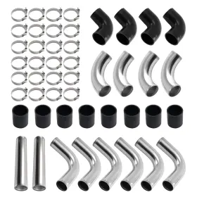 O0fras Bfo 12pcs 2.5 Inch Universal Intercooler Piping Kit Silicone Coupler &t-bolt Clamps