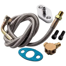 O620sq Bfo Turbocharger Oil Feed Line Kit T3 T4 T60 T61 T70 1/8 Pnt 90 Degree 41 Inch 4an