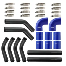 Rnc257 Bfo Universal Aluminum 2.5 Inch Intercooler Pipes Kit With Blue Hose