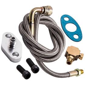 Bfo Wrsq9k 41 Inch Turbo Oil Feed Line Kit 90 Degree 4an Female To Straight Male T3 T4 T04e