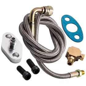 Wrsq9k Bfo 41 Inch Turbo Oil Feed Line Kit 90 Degree 4an Female To Straight Male T3 T4 T04e