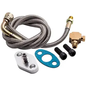 X4hqow Bfo 41 Inch Turbo Oil Feed Line Kit Return Drain Flange T3 T4 T3/t4 T04e 4-an