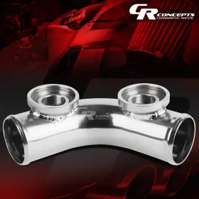 Crc-ptztl8001sl Charismatic Racing Concepts Ssqv Sqv 2.5 Inch Aluminum Turbo 70 Elbow Blow Off Valve Dual Flange Pipe/tube Silver