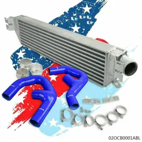 Gpl22742 Cheda Twin Intercooler Fit For Vw Golf Mk5 Mk6 Gti Fsi Jetta 2.0 A3 Turbo Blue Hose