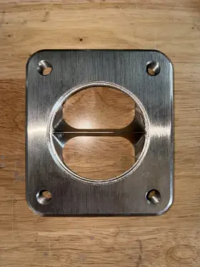 Cfs-t4div-tb25ss Custom Fab Shop Stainless T4 Divided Turbo Flange To 2.5 Inch Inlet 1/2 Cnc Ss304l Divorced