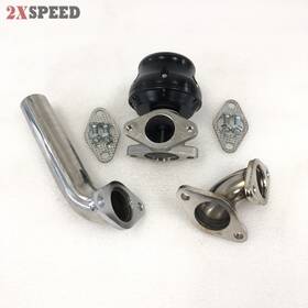 Emusa X2 Gasket Adjustable 38mm 2 Bolts External Turbo Wastegate Elbow Adapter Black