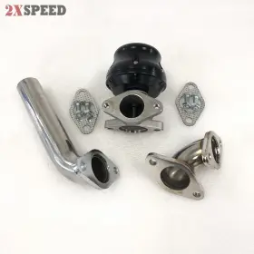 Emusa X2 Gasket Adjustable 38mm 2 Bolts External Turbo Wastegate Elbow Adapter Black