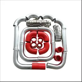 Cszv1665a Fsmotoracing Aluminum Intercooler Turbo Piping Red Hose T-clamp Kit 2.5 Inch 64mm 12pcs