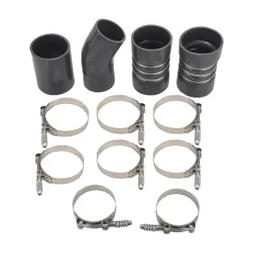 Ge0002 Gesangf 61 For 2003-2007 Ford 6.0 6.0l Black Turbo Intercooler Silicone Boots Clamps Set