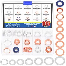 Glarks G-3743 105pcs 15 Sizes Automotive Oil 11mm 12mm 14mm 16mm 18mm 20mm