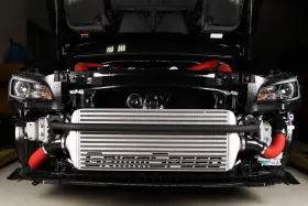 090236 Grimmspeed Front Mount Intercooler Kit Inc. Red Piping For Subaru 15-21 Sti