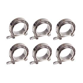 Helloautoparts Tt4179 6pcs 2.5 Inch V Band Clamp Stainless Steel With Flange Male Female Mild