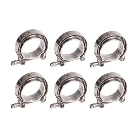 Tt4179 Helloautoparts 6pcs 2.5 Inch V Band Clamp Stainless Steel With Flange Male Female Mild