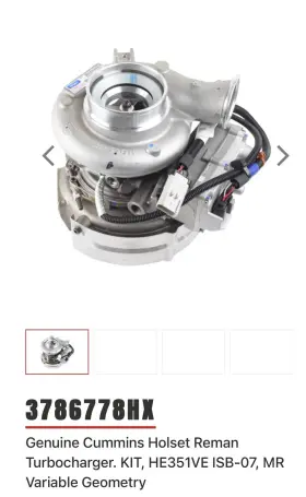 3786778hx Holset He351 Ve Turbo Reman With Actuator 6.7 L Isb