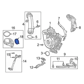 68486947aa Jeep Oe For Gladiator 2021-2023 Turbocharger Inlet Hose Gasket