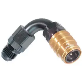 31408e Jiffy-tite 3000 Series Socket -8an 90 Male Fitting Valved Fkm Seal Gold
