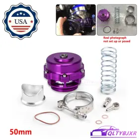 09020pl Jonjea 50mm Blow Off Valve Bov V-band Clamp Aluminum Flange Spring Universal Purple