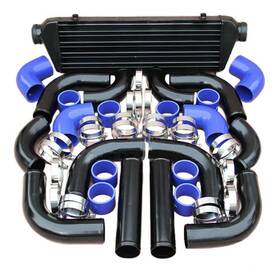 Leadzm Ap-331101-8883 Universal 12pcs 2.5 Inch Blue Coupler Black Piping Intercooler Kit T-bolt Clamps