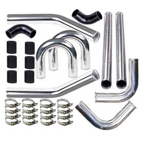 Leadzm Eb-331101-3768 Universal 2 Inch 51mm Aluminum Intercooler Turbo Piping Kit Hose Black