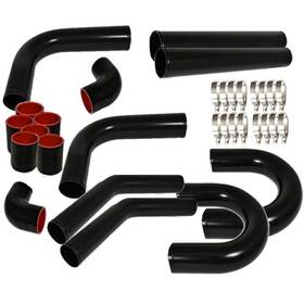Leadzm Et-331101-8890 3 Inch Aluminum Intercooler Piping U-piping Coupler Black T-bolt