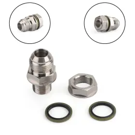 315-04301-010 Madhornets Turbo Oil Pan Sump Return Drain Adapter Bung Fitting 10an To M18x1.5 Silver