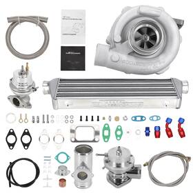 Maxpeedingrods 576ck9 Universal T04e T3 T4 Turbocharger Kit With Intercooler Oil Lines Bov Wastegate