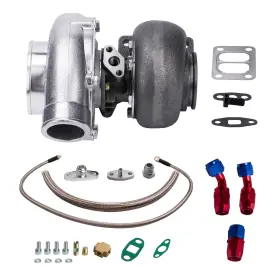 69izut Maxpeedingrods T70 .70 A/r T3 V-band Flange Turbocharger Up To 500hp Oil Cooling Return