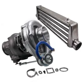 7esk19 Maxpeedingrods Turbine T04e T3 .63 A/r 48.1 Trim Turbocharger 420 Hp 27x7x2.5 Intercooler