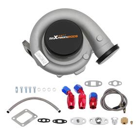 Maxpeedingrods A719qx T76 Turbocharger T4 Outlet V Band 76mm Compressor Oil Return/feed Line