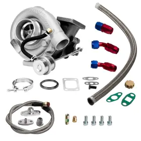 Cwj5z3 Maxpeedingrods Turbo T04e T3 A/r .63 420hp Internal Wastegate V-band Flange Oil Return Line