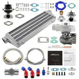 Ip6kjm Maxpeedingrods T3 T4 T04e Universal Turbo Oil Line&wastegate&turbo Intercooler&bov Kit