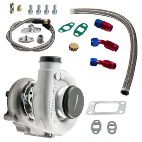 Iq4cg0 Maxpeedingrods T04e T3/t4 A/r.63 73 Trim 5-bolt 400 Hp Stage Iii Turbocharger Oil Feed Line