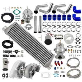 L37z25 Maxpeedingrods T3 T4 T04e Universal Turbo Stage Iii&wastegate&turbo Intercooler&piping 9pc Kit