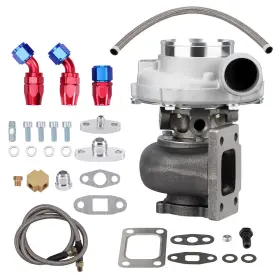 Gt3037 Maxpeedingrods M40fuo T3 Flange 500hp Turbocharger Oil In And Return Line Standard Turbo