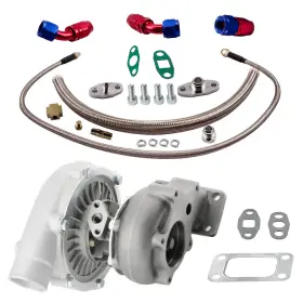 O26n89 Maxpeedingrods T3/t4 T04e Turbo .63 A/r Turbine 5 Bolt Flange Oil Return Feed Line Kit