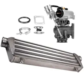 Odarq7 Maxpeedingrods Turbine T04e T3 .63 A/r 48.1 Trim Turbocharger 420 Hp 27x7x2.5 Intercooler