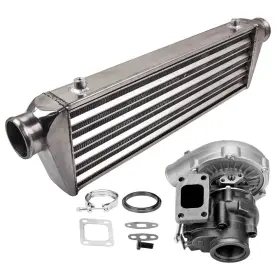 Xhj9t6 Maxpeedingrods V-band T04e Turbo Kit 400 Hp Stage Iii Wastegate Aluminum Alloy Intercooler
