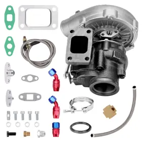 Xz04a9 Maxpeedingrods Turbo T04e T3 A/r .63 420hp Internal Wastegate V-band Flange Oil Return Line