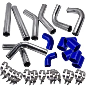 Z6731h Maxpeedingrods 2.5 Inch Universal Turbo Intercooler Piping Tube Kit With Silicone Hoses&clamps Set